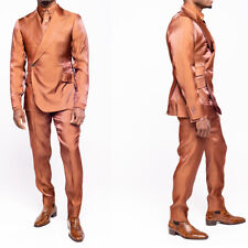 Usado, Bonito terno marrom masculino jaqueta jaqueta calças negócios personalizado comprar usado  Enviando para Brazil