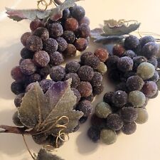 Artesanato de alimentos falsos branco cristalizado açucarado falso roxo uvas 3 cachos vintage comprar usado  Enviando para Brazil