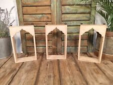 Vintage Cream Reclaimed Indian Wooden Temple Arch Wall Display Shelf Shelves for sale  Shipping to South Africa
