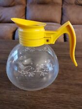 Used, Vintage Cory DIL Glass  Carafe Pot With Yellow Plastic Handle Birds Chicago.   for sale  Chattanooga