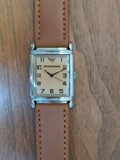 Reloj sin mangas rectangular estilo Art Deco Emporio Armani para hombre AR-0203 pátina marrón segunda mano  Embacar hacia Argentina