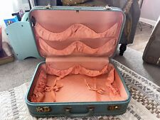 Used, Aero Pak Suitcase Peach Satin Lining Vintage Suitcase 50s Blue With Sparkles for sale  Shipping to South Africa