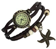Seestern Quarz Mode weben Wrap-around-Leder-Armband-Frauen-Armbanduhr na sprzedaż  PL