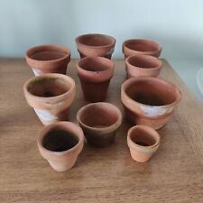10 Old Vintage Small Terracotta Plant Pots Seedling Pots (5cm - 10cm diameter) for sale  Shipping to South Africa