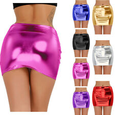 Mini-saias curtas metálicas brilhantes femininas sexy saia bodycon vestido festa clubwear, usado comprar usado  Enviando para Brazil