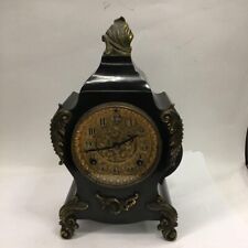Antiguo Ansonia Clock Co. Reloj de hierro fundido con latón Ormolu, funciona, mantiene el tiempo, usado segunda mano  Embacar hacia Argentina