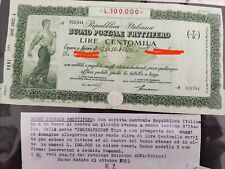 Buono Fruttifero da Lire 100.000 anno 1953 R2 raro usato  Bari