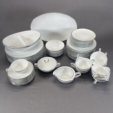 Vintage Noritake Colony 5932 Dinnerware Set White Platinum Trim 1958-1972, used for sale  Shipping to South Africa