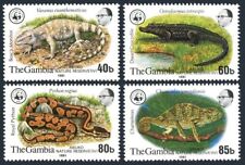 Gâmbia 432-435, sem marca de charneira. Michel 430-433. WWF 1981. Reserva Natural Abuco. Répteis. comprar usado  Enviando para Brazil