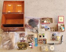 Used, Vintage Fly Fishing Tying Supply Lot Fur, Feathers, Tools  Etc. in Wood Case for sale  Shipping to South Africa