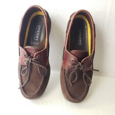 Sapatos masculinos Sperry Top-Sider couro marrom barco tamanho 10M comprar usado  Enviando para Brazil