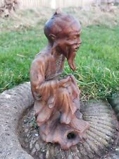 Gebraucht, Antik Hand Geschnitzt Holz Chinesische japanische Weiser Mann Figur/Statue/Ornament gebraucht kaufen  Versand nach Germany