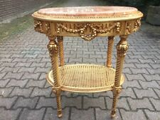 Elegância: Mesa lateral estilo Luís XVI vintage em faia dourada com tampo de mármore rosa comprar usado  Enviando para Brazil