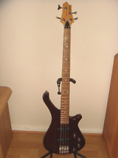 Wesley Dark Red Wood Grain Electric Bass Guitar Active Pickups for sale  Shipping to South Africa