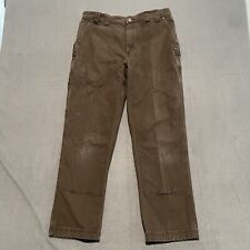 Calça jeans masculina Duluth Trading Co 36x32 marrom fogo flexível carpinteiro joelho duplo comprar usado  Enviando para Brazil