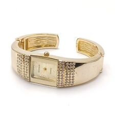 Relógio feminino Gossip tom dourado pulseira dobradiça punho detalhes em strass. Bateria nova comprar usado  Enviando para Brazil