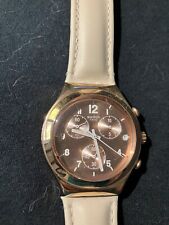 Relógio feminino Gold Irony Swatch com pulseira de couro fabricado na Suíça excelente estado comprar usado  Enviando para Brazil