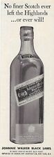 Vintage 1950's Liquor  - Johnnie Walker Black Label Scotch Bottle  - 1959 Art AD for sale  Shipping to South Africa