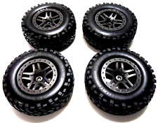 Traxxas Slash 4x4 VXL BL2s Short Course Wheels Grey Split Spoke & Tyres 12mm Hex for sale  Shipping to South Africa