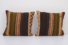Usado, Capa de travesseiro quadrada 16" x 16" sofá Kilim, conjunto vintage tecido à mão mini arco-íris comprar usado  Enviando para Brazil
