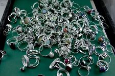 VENDA A GRANEL!! LOTE 925 anéis folheados a prata esterlina por atacado com pedras preciosas mistas comprar usado  Enviando para Brazil