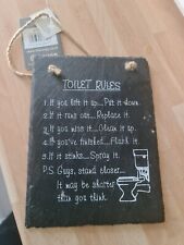 Toilet rules slate for sale  DUNFERMLINE