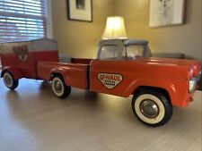 Used, Vintage Nylint Pressed Steel Uhaul Ford Pickup Truck & Trailer  for sale  Shipping to South Africa