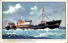 Cartão postal vintage Boston Arrow navio barco a diesel arrastão perto de água comprar usado  Enviando para Brazil