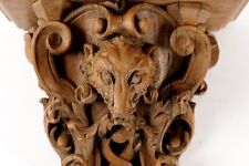 Antigua consola grande tallada de madera de roble decoración colgante de pared siglo XIX segunda mano  Embacar hacia Argentina
