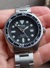 Vintage Pulsar Men's Watch Wristwatch Date Diver Y112-6019 Black Silver Diver's for sale  Shipping to South Africa