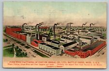 Usado, Battle Creek MI Michigan~Postal vintage cereales póstumos fábricas de alimentos puros segunda mano  Embacar hacia Argentina