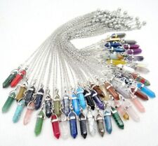 30PCS Natural Stone Quartz Crystal Reiki Chakra Chain Healing Pendulum Pendant, used for sale  Shipping to South Africa