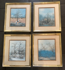 4 x VINTAGE COLOUR LANDSCAPE ART PRINTS BY CROATIA ARTIST IVAN LACKOVIC for sale  Shipping to South Africa