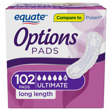 Equate Options Women's Incontinence Pads, Ultimate Absorbency, Long Length (102 for sale  Shipping to South Africa