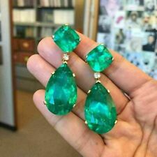 gold emerald earrings for sale  Shipping to Ireland