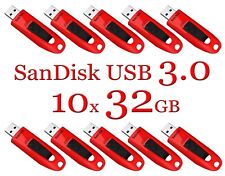 Lote de 10 unidades flash SanDisk 32 GB ULTRA USB 3.0 SDCZ48-032G 32 GB lectura 100 MB/s segunda mano  Embacar hacia Mexico