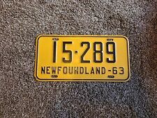 Newfoundland 1963 license for sale  Traverse City