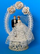 Decoração de bolo de casamento vintage década de 1950 anos 60 arco tule renda e pérolas falsas comprar usado  Enviando para Brazil