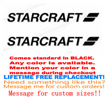 PAIR OF 4.5"X28" STARCRAFT BOAT HULL DECALS. MARINE GRADE. YOUR COLOR CHOICE 153 for sale  Ocean View