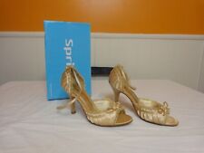 Spring Gold Opened Toe 3" Heels Womens Size 6.5 (37) Original Box  for sale  Shipping to South Africa