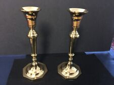 Pair of  HEAVY BRASS Candlestick HOLDERS  7.5"T  EX Condition for sale  Novato