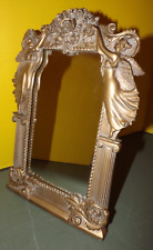 Vintage Art Nouveau Gold Tone Table or Wall Mirror 12.5"x8.5" for sale  Shipping to South Africa