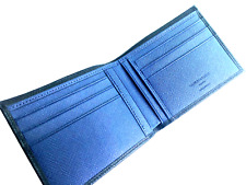 Carteira Bi-Fold Masculina Giorgio Armani..#602..Saffiano Preta, Interior Azul comprar usado  Enviando para Brazil