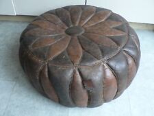 Leather footstool pouffe for sale  WORTHING