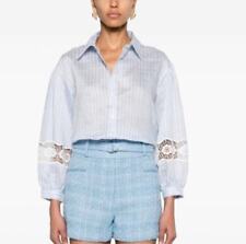 Blusa feminina Sandro listrada top oco renda silhueta, usado comprar usado  Enviando para Brazil