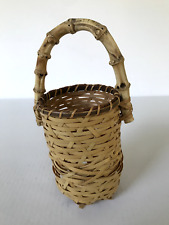 Vintage Ikebana Hand Woven Bamboo Basket With Handle for sale  Shipping to South Africa