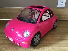 Coche Mattel Barbie VOLKSWAGEN ESCARABAJO BUG Rosa Caliente Vehículo VW con FLOR segunda mano  Embacar hacia Argentina