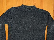Vintage Wool Silk Structure Roll Neck Sweater Men's Large Navy Blue Chunky Knit for sale  Shipping to South Africa