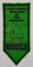 Usado, Bandeira de feltro verde rara vintage 1971 Peanuts Snoopy & Woodstock   comprar usado  Enviando para Brazil