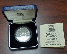 Usado, Moneda de plata 1983 Islas Malvinas 50 peniques a prueba 150 aniversario segunda mano  Embacar hacia Argentina